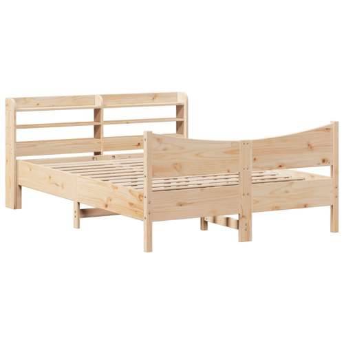 Okvir za krevet s uzglavljem 150 x 200 cm borovina - Prirodna 150 x 200 cm Cijena