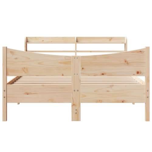 Okvir za krevet s uzglavljem 150 x 200 cm borovina - Prirodna 150 x 200 cm Cijena