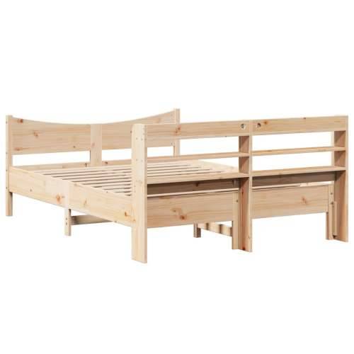 Okvir za krevet s uzglavljem 150 x 200 cm borovina - Prirodna 150 x 200 cm Cijena