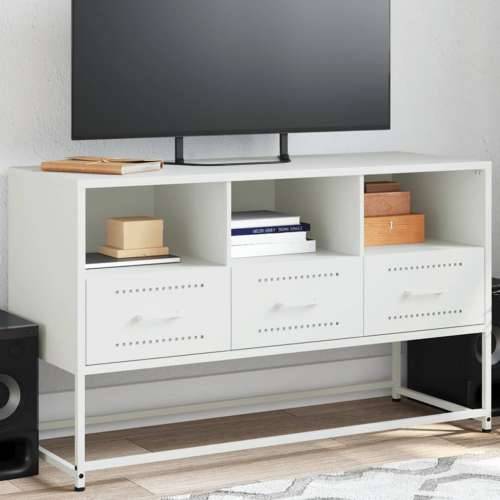 TV ormarić bijeli 100,5 x 39 x 60,5 cm čelični Bijela 1 Cijena