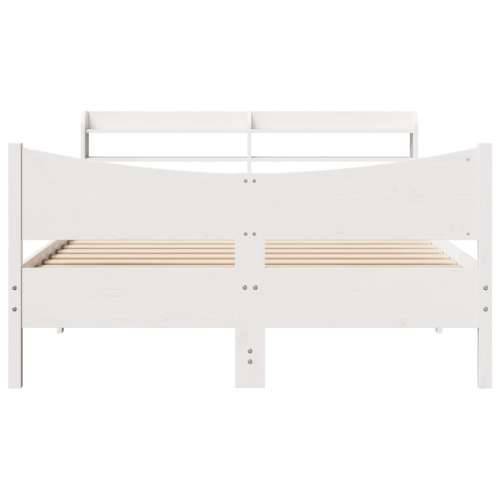Okvir za krevet s uzglavljem bijeli 135 x 190 cm od borovine - Bijela 135 x 190 cm Cijena