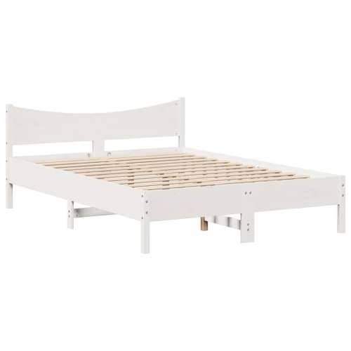 Okvir za krevet s uzglavljem bijeli 135 x 190 cm od borovine - Bijela 135 x 190 cm Cijena