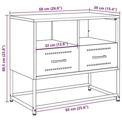 TV ormarić crni 68x39x60,5 cm bijeli - Bijela 1 Cijena