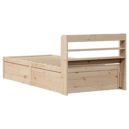 Okvir kreveta s uzglavljem 90 x 190 cm od borovine - Prirodna 90 x 190 cm Cijena