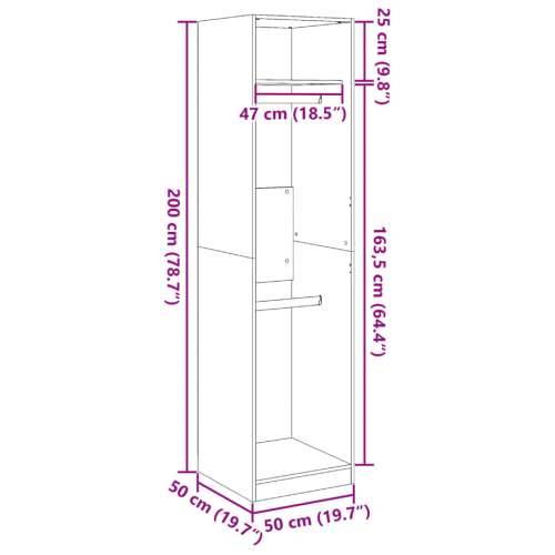 Ormar boja dimljenog hrasta 50x50x200 cm od konstruiranog drva - Dimljeni hrast 50 x 50 x 200 cm 1 1 polica Cijena