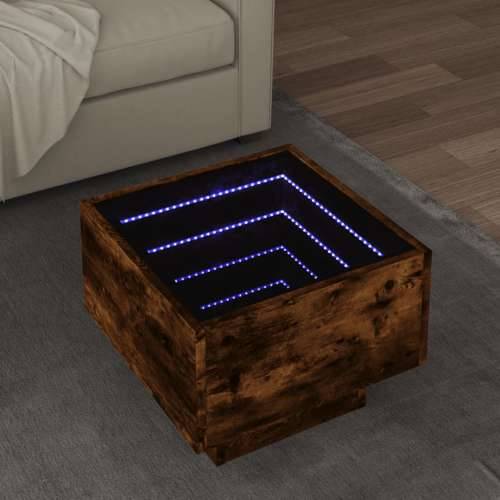Bočni stolić LED boja hrasta 40 x 40 x 30 cm konstruirano drvo - Dimljeni hrast 40 x 40 x 30 cm 1 Cijena