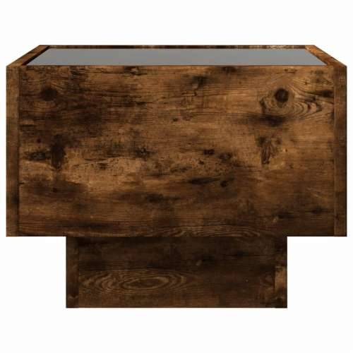 Bočni stolić LED boja hrasta 40 x 40 x 30 cm konstruirano drvo - Dimljeni hrast 40 x 40 x 30 cm 1 Cijena
