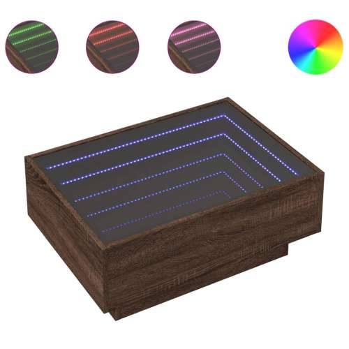 Stolić za kavu LED boja hrasta 70x50x30 cm konstruirano drvo - Smeđi hrast 70 x 50 x 30 cm 1 Cijena