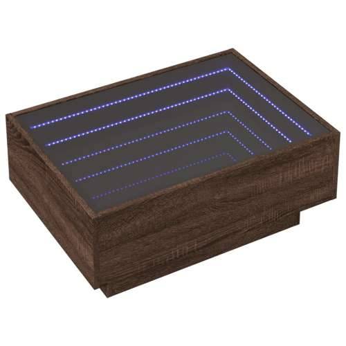 Stolić za kavu LED boja hrasta 70x50x30 cm konstruirano drvo - Smeđi hrast 70 x 50 x 30 cm 1 Cijena