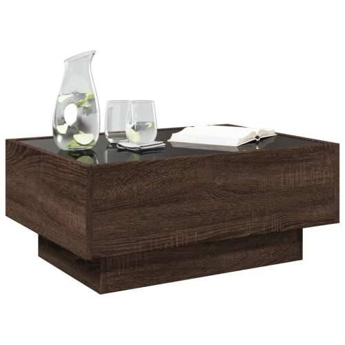 Stolić za kavu LED boja hrasta 70x50x30 cm konstruirano drvo - Smeđi hrast 70 x 50 x 30 cm 1 Cijena