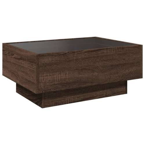 Stolić za kavu LED boja hrasta 70x50x30 cm konstruirano drvo - Smeđi hrast 70 x 50 x 30 cm 1 Cijena