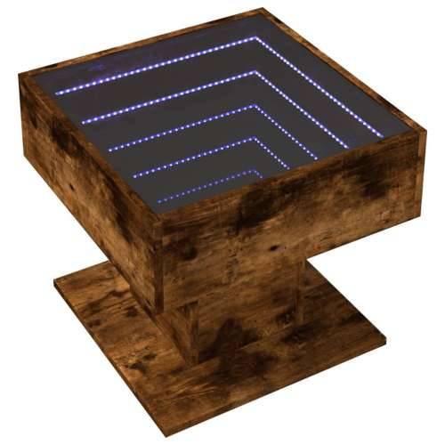 Stolić za kavu LED boja hrasta 50x50x45 cm konstruirano drvo Dimljeni hrast 1 50 cm Cijena