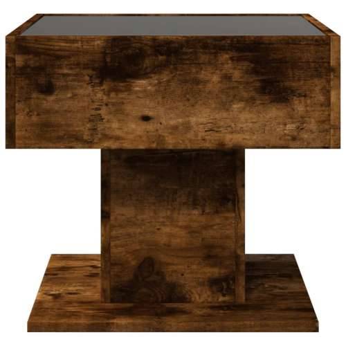 Stolić za kavu LED boja hrasta 50x50x45 cm konstruirano drvo Dimljeni hrast 1 50 cm Cijena