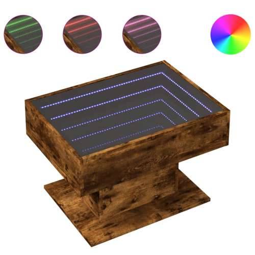 Stolić za kavu LED boja hrasta 70x50x45 cm konstruirano drvo - Dimljeni hrast 1 70 cm Cijena