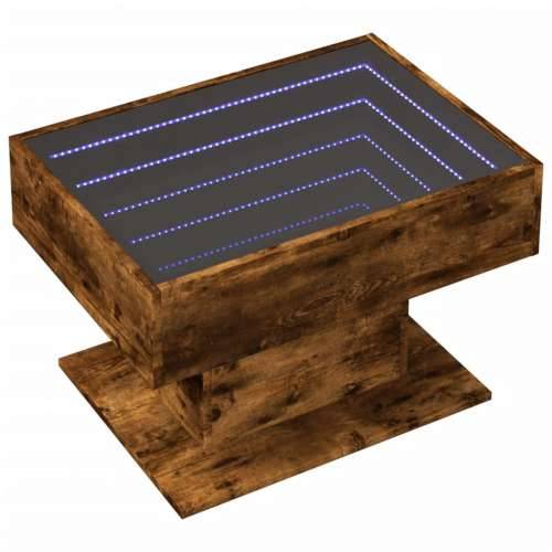 Stolić za kavu LED boja hrasta 70x50x45 cm konstruirano drvo - Dimljeni hrast 1 70 cm Cijena