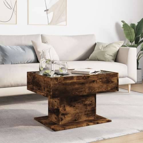 Stolić za kavu LED boja hrasta 70x50x45 cm konstruirano drvo - Dimljeni hrast 1 70 cm Cijena