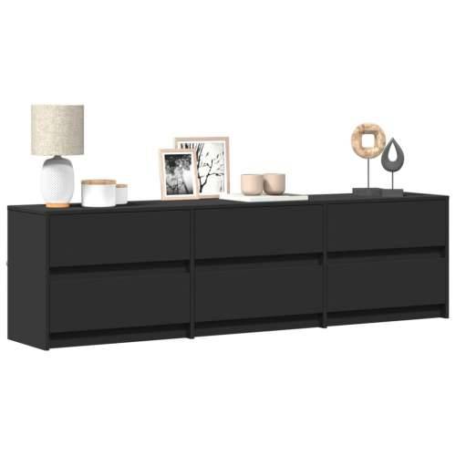 TV ormarić s LED svjetlima crni 180x34x50 cm konstruirano drvo - Crna 1 180 cm Cijena