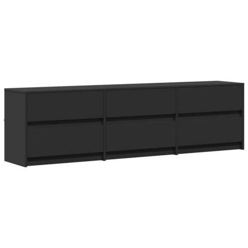 TV ormarić s LED svjetlima crni 180x34x50 cm konstruirano drvo - Crna 1 180 cm Cijena