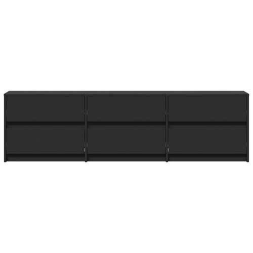 TV ormarić s LED svjetlima crni 180x34x50 cm konstruirano drvo - Crna 1 180 cm Cijena
