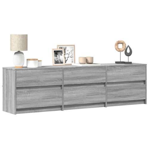 TV ormarić s LED svjetlima boja hrasta 180x34x50 cm drveni - Sivi hrast sonoma 1 180 cm Cijena