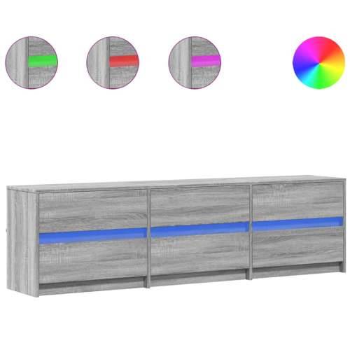 TV ormarić s LED svjetlima boja hrasta 180x34x50 cm drveni - Sivi hrast sonoma 1 180 cm Cijena