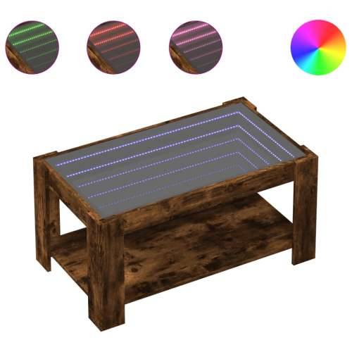 Stolić za kavu LED boja hrasta 93x53x45 cm konstruirano drvo - Dimljeni hrast 1 93 cm Cijena