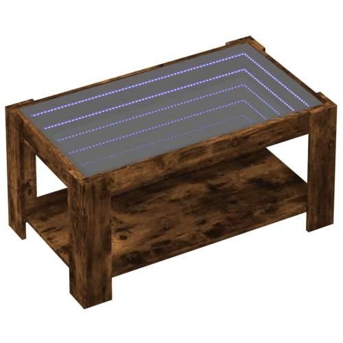 Stolić za kavu LED boja hrasta 93x53x45 cm konstruirano drvo - Dimljeni hrast 1 93 cm Cijena