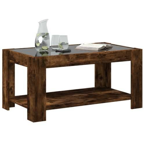 Stolić za kavu LED boja hrasta 93x53x45 cm konstruirano drvo - Dimljeni hrast 1 93 cm Cijena