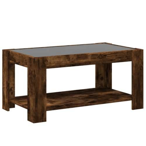 Stolić za kavu LED boja hrasta 93x53x45 cm konstruirano drvo - Dimljeni hrast 1 93 cm Cijena