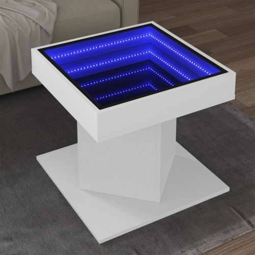 Stolić za kavu LED bijeli 50x50x45 cm od konstruiranog drva Bijela 1 Cijena