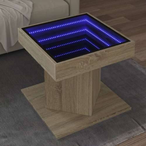 Stolić za kavu LED boja hrasta 50x50x45 cm konstruirano drvo - sonoma hrast 1 Cijena