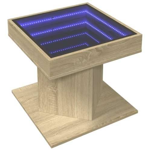Stolić za kavu LED boja hrasta 50x50x45 cm konstruirano drvo - sonoma hrast 1 Cijena
