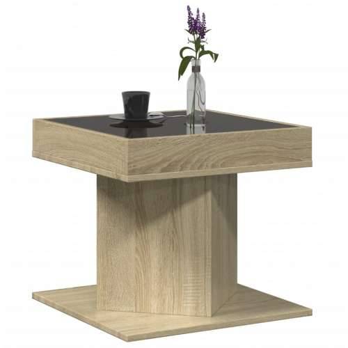 Stolić za kavu LED boja hrasta 50x50x45 cm konstruirano drvo - sonoma hrast 1 Cijena
