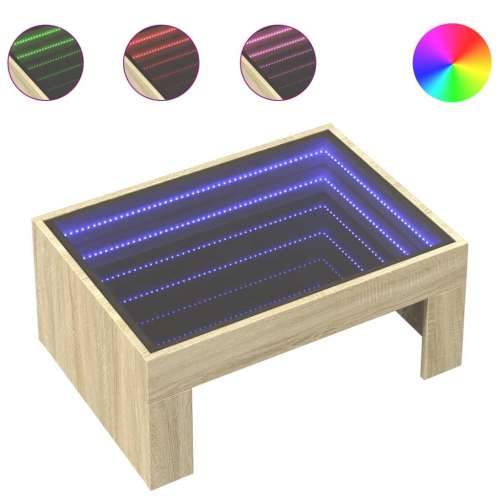 Stolić s beskonačnim LED svjetlima boja hrasta 70x50x30 cm - sonoma hrast 1 70 cm 50 cm Cijena