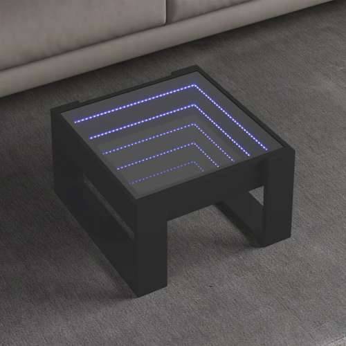 Stolić za kavu s beskonačnim LED svjetlima crni 50x53x30 cm - Crna 1 50 cm Cijena