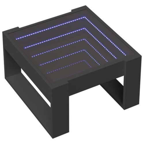 Stolić za kavu s beskonačnim LED svjetlima crni 50x53x30 cm - Crna 1 50 cm Cijena