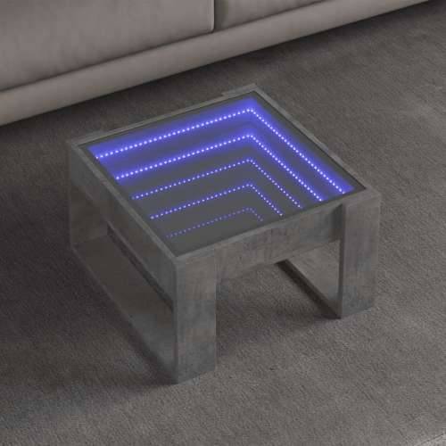 Stolić s beskonačnim LED siva boja betona 50x53x30 cm Beton siva 1 50 cm Cijena