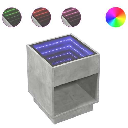 Stolić s beskonačnim LED siva boja betona 40x40x50 cm - Beton siva 1 40 cm Cijena