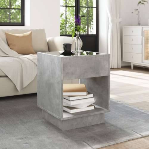 Stolić s beskonačnim LED siva boja betona 40x40x50 cm - Beton siva 1 40 cm Cijena