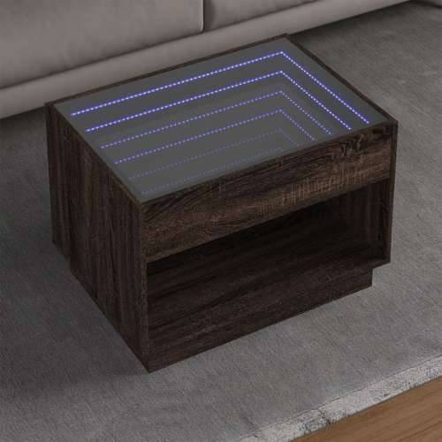 Stolić s beskonačnim LED svjetlima boja hrasta 70x50x50 cm - Smeđi hrast 1 70 cm Cijena