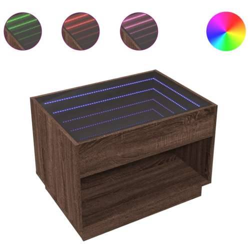 Stolić s beskonačnim LED svjetlima boja hrasta 70x50x50 cm - Smeđi hrast 1 70 cm Cijena