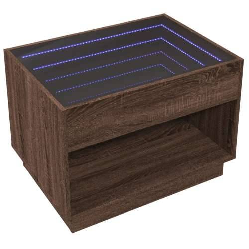 Stolić s beskonačnim LED svjetlima boja hrasta 70x50x50 cm - Smeđi hrast 1 70 cm Cijena