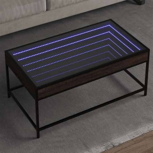 Stolić s beskonačnim LED svjetlima boja hrasta 90x50x41 cm - Smeđi hrast 90 x 50 x 41 cm 1 Cijena