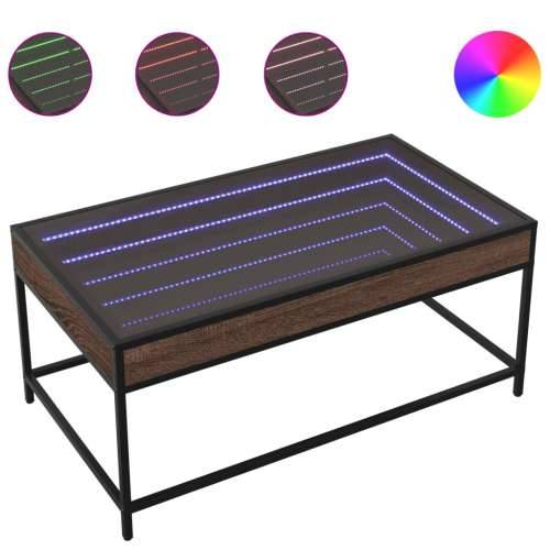 Stolić s beskonačnim LED svjetlima boja hrasta 90x50x41 cm - Smeđi hrast 90 x 50 x 41 cm 1 Cijena
