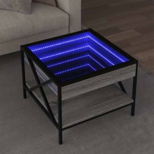 Stolić s beskonačnim LED svjetlima boja hrasta 50x50x38 cm - Sivi hrast sonoma 50 x 50 x 38 cm 1 Cijena
