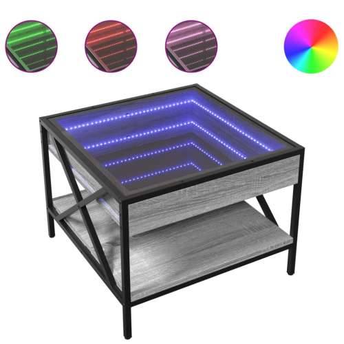 Stolić s beskonačnim LED svjetlima boja hrasta 50x50x38 cm - Sivi hrast sonoma 50 x 50 x 38 cm 1 Cijena