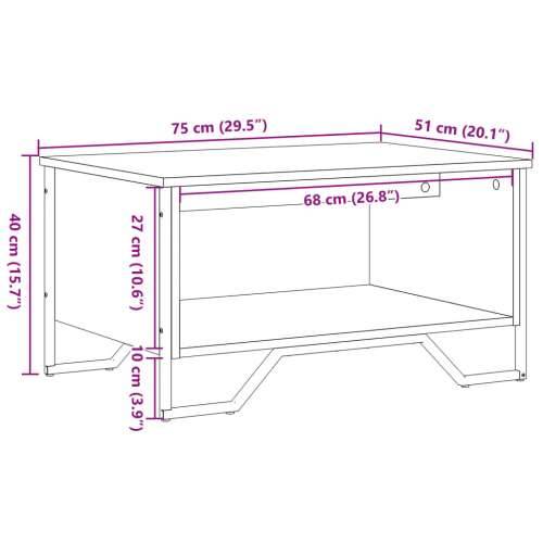 Stolić za kavu boja hrasta 75x51x40 cm konstruirano drvo - Sivi hrast sonoma 1 75 cm Cijena