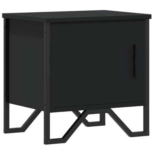 Noćni ormarić crni 40 x 30 x 40 cm od konstruiranog drva - Crna 1 Cijena
