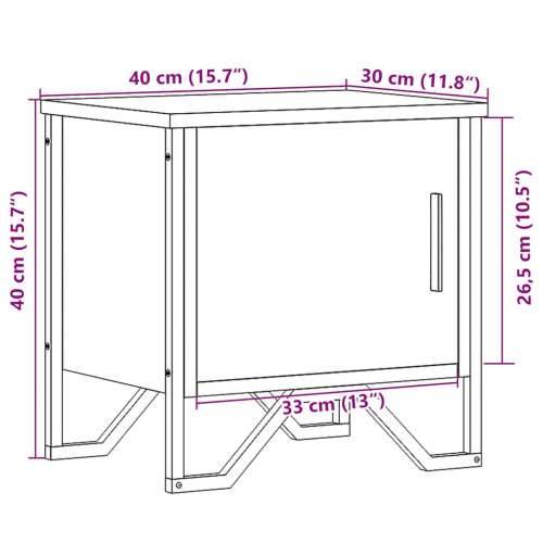 Noćni ormarić crni 40 x 30 x 40 cm od konstruiranog drva - Crna 1 Cijena
