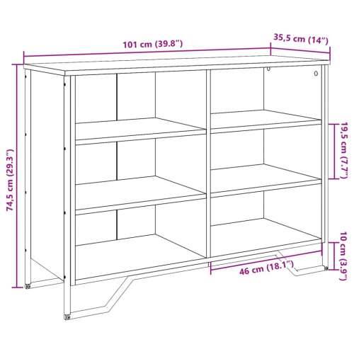 Komoda crna 101 x 35,5 x 74,5 cm od konstruiranog drva - Crna 1 101 cm Cijena
